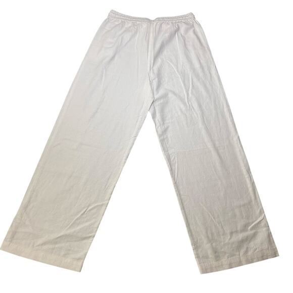 J.Crew Linen-Blend Wide-Leg Drawstring Pants White Size 8 NWT - Picture 3 of 5